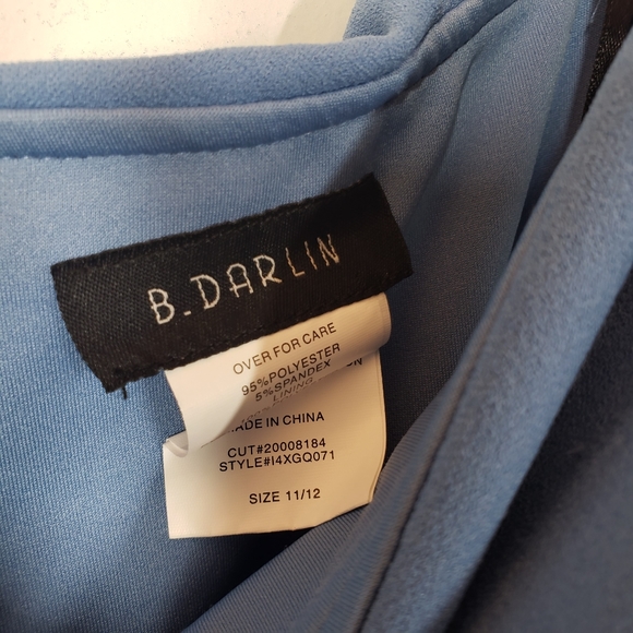 NWT B. DARLIN Juniors Blue Swing Flare Mini Dress - Picture 6 of 11